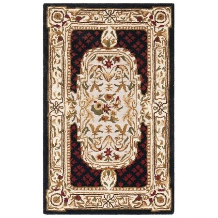 Safavieh 4 Ft. - 6 In. x 6 Ft. - 6 In. Oval- Traditional Classic Black Hand Tufted Rug CL755B-5OV